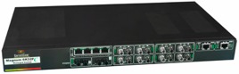 The highest energy efficiency of any rack-mount industrial switch <br />not only enables high reliability, but also makes the 6K32FC a “green” <br />environmentally friendly product. <br />The four configuration slots in the Magnum 6K32FC provide the <br />flexibility for network designers to configure up to sixteen 100 Mb standard <br />ST or SC fiber ports, and/or some 10 Mb fiber ports, and/or one to 8 <br />Gigabit ports, or some copper ports, or combinations including 100Mb <br />SFF fiber ports. SFP, GBIC, and fixed gigabit ports can be configured for <br />a variety of Gigabit fiber and copper cabling types and distances.  Copper <br />ports can optionally be Power-Sourcing PoE. There are over 30 modules <br />for various port types and combinations to choose from. <br />Magnum 6K32FC Managed Switches come with LAN software <br />support including SNMP management, Secure Web Management, IGMP, <br />graphical user interface (GUI), redundant LANs support, and many network <br />management security and ease-of-use features. See the Managed Networks <br />Software (MNS-6K and MNS-6K-SECURE) datasheets for more details. <br />Magnum 6K32FCs are ideal for building a fiber-rich industrial net- <br />work for use in harsh industrial applications in power utilities, plants and <br />factories and mines, transportation, telecommunications, video surveil- <br />lance and oil & gas facilities. The networks commonly include industrial <br />IEDs, RTUs, HMI computers, routers, video surveillance cameras, smaller <br />field switches, and other managed switches for multiple Gigabit back- <br />bone interconnections or redundancy. <br />Magnum 6K32FC Managed Switches have rugged metal cases for <br />regular or “Reverse” rack-mounting, and auto-ranging power supplies <br />for operation with standard AC power worldwide, or internal DC power <br />supply choices. The 6K32FCs and all other Magnum products are designed <br />and manufactured in the USA and have a three year warranty. 