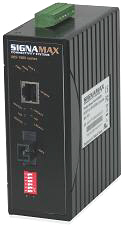 Signamax Connectivity Systems' 065-1800 series 10/100 to 100BaseFX have been developed to operate in harsh industrial environments that require ruggedized equipment that can operate in severe temperature extremes. These media converters are an afford-able solution for outdoor environments, transportation roadside systems, shop floors, and other harsh environments where consistent operation at temperature extremes of -40°F to 176°F (-40°C to 80°C) is necessary. These media converters are compact, plug-and-play devices that do not require complex user setup, but also have the manual setting features necessary to adjust to unusual operating conditions.