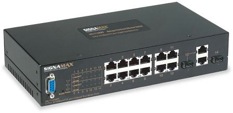   Signamax Connectivity Systems' 065-7714HSFPTB Hardened Managed Switch is designed to operate in rugged environments with extreme temperature conditions. It is equipped with twelve 10/100BaseT/TX RJ45 ports and two Dual Media 10/100/1000BaseT/TX ports in a compact package that offers a variety of mounting options. The 065-7714HSFPTB Hardened Managed Switch functions at temperatures ranging from -40° F to 167° F (-40° C to 75° C), meeting NEMA TS1 and TS/2 specifications for Traffic Control Equipment, and is tested for functional operation at even greater extremes: -40° F to 185° F (-40° C to 85° C). The 065-7714HSFPTB is a fully managed switch, with system administrator control via SNMP, Web Browser, Telnet or a Local Console port mounted on the front panel for easy access. This vehicle supports advanced features such as 802.1Q VLAN, MAC-based Trunking, IP-Multicast IGMP Snooping, Rapid Spanning Tree for Redundancy, QoS for priority queuing, and port mirroring for easy implementation of resilient, high-capacity networks supporting critical Traffic Control and Public Safety applications over Gigabit Ethernet copper and fiber backbones. Individual administrators or Network Operations Centers (NOCs) may also choose to perform remote monitoring and configuration using the Web browser or Telnet interfaces, or from overlay management systems such as HP OpenViewTM or IBM/Tivoli NetViewTM via SNMP and RMON. The 065-7714HSFPTB also supports rate control for individual port maximum bandwidth settings, for high-granularity network control. The Signamax 065-7714HSFPTB Hardened Managed Switch offers powerful control and administrative features in a rugged, compact, and cost-effective package. Industrial Managed Switches<br />     12-Port 10/100 Industrial Managed Switch + 2-SFP/RJ-45 Dual Media Ports<br /><br />Industrial Managed Power over Ethernet Plus (PoE+) Switches<br />     10/100 Industrial DIN-rail Mount PoE+ Managed Switches<br />     6-Port 10/100 Industrial PoE+ Managed Switch + 2-SFP/RJ-45 Dual Media Ports<br /><br />Industrial Unmanaged Switches<br />     10/100 Industrial DIN-rail Mount Unmanaged Switches<br />     10/100 Industrial DIN-rail Mount Power over Ethernet Unmanaged Switches<br />     8-Port 10/100/1000 Compact Industrial Unmanaged Switch<br />     5-Port 10/100 Compact Industrial Unmanaged Switch