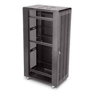 The LINIER™ brand of server rack cabinets is an entry level solution. This server rack cabinet is designed to provide maximum ventilation, having two fully vented doors. The front door has a sleek convex shape to make it look sharp while the rear door offers complete ventilation. Each Server Rack Cabinet comes with 2 sets of vertical rails that adjust in 1 inch increments, lockable, removable side panels, casters and levelers. The top of the server rack cabinet has cut-outs allowing you to install up to four 4 inch fans. Also there are removable cable slots for easy installation of all your network cabling. 3110 Series LINIER™ brand cabinets are available in 22U, 27U, 37U, 42U