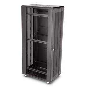 The LINIER™ brand of server rack cabinets is an entry level solution. This server rack cabinet is designed to provide maximum ventilation, having two fully vented doors. The front door has a sleek convex shape to make it look sharp while the rear door offers complete ventilation. Each Server Rack Cabinet comes with 2 sets of vertical rails that adjust in 1 inch increments, lockable, removable side panels, casters and levelers. The top of the server rack cabinet has cut-outs allowing you to install up to four 4 inch fans. Also there are removable cable slots for easy installation of all your network cabling. 3110 Series LINIER™ brand cabinets are available in 22U, 27U, 37U, 42U